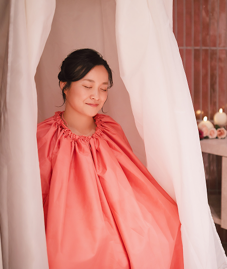 ローズ蒸しテントで、内側から整える